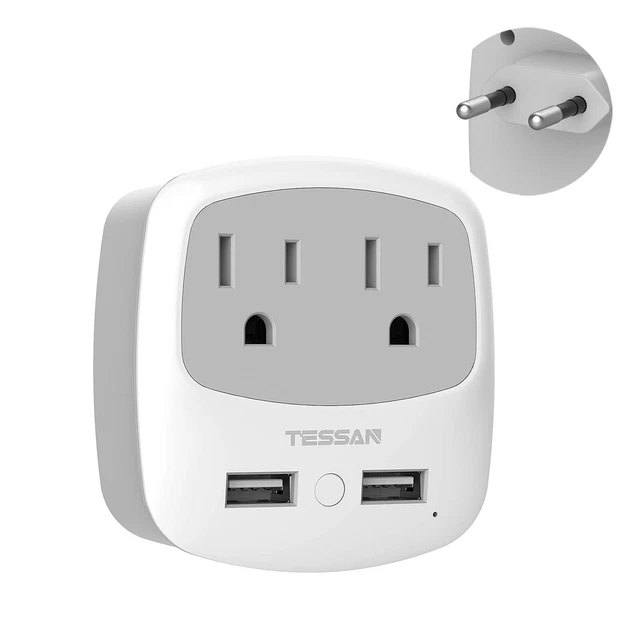 Travel Plug Adapter, Power Plug with 2 USB, Type C Outlet Adaptor