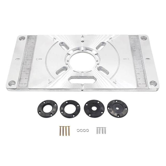 Nuovissima piastra router inserto comoda incisione modelli con 4 anelli in silicone