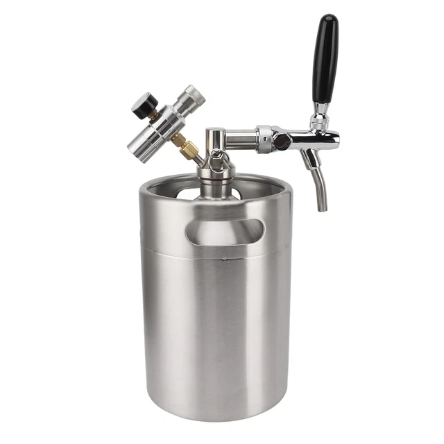 STAINLESS STEEL MINI Beer Keg Growler 5L Pressurized Home Dispenser ...