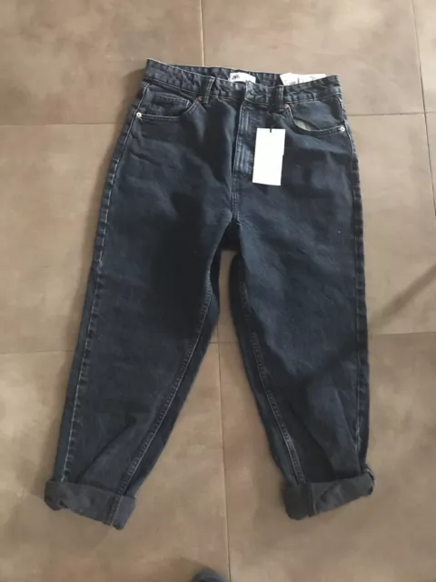 Jeans Zara Modello Mum Tg 44 Colore Nero (taglia Eur 40) Nuovi