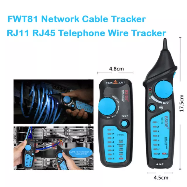 Cable Tester Wire Tracker Network Telephone Line Tracer Toner RJ45 RJ11