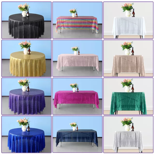 Lentejuelas Mantel Purpurina Banquete Fiesta Boda Deco Redondo Rectangular