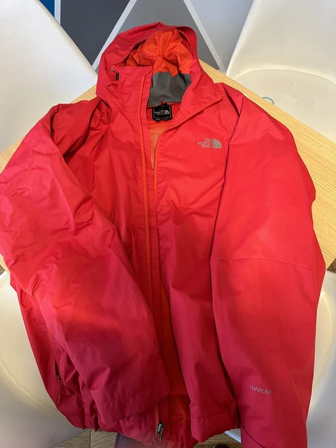 Mens Black The North Face Hyvent Hooded Waterproof Jacket (Size XL)