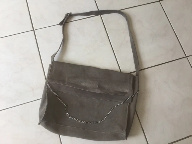 SAC CABAS ZARA daim gris EUR 11,99 PicClick FR