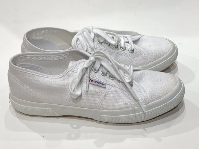 SUPERGA 2570 Cotu Classic White Canvas Shoes Sneakers Women's Sz 10