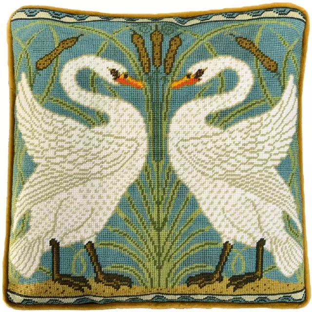 Bothy Threads stamped Tapestry Cushion Stitch Kit "Swan, Rush And Iris Tapestry"