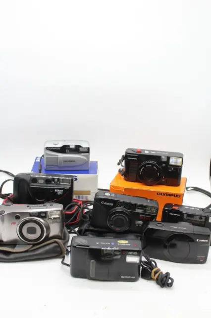 C x8 Vintage Point & Shoot Cameras Inc. Olympus AFL, Canon, Minolta, Nikon RF2