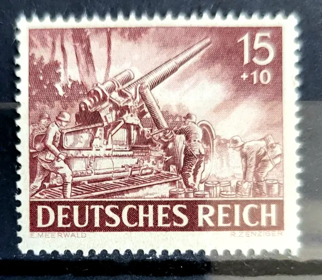 German Reich stamp MNH 1943 Mi:DR 837 Armed Forces Day Artillery