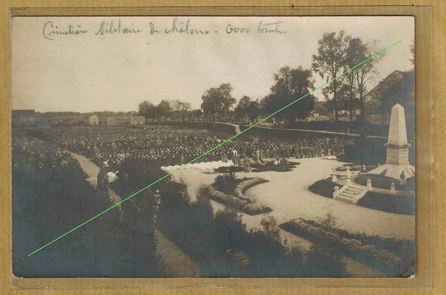CPA RPPC Châlons sur Marne Military Cemetery Photo Card m0152