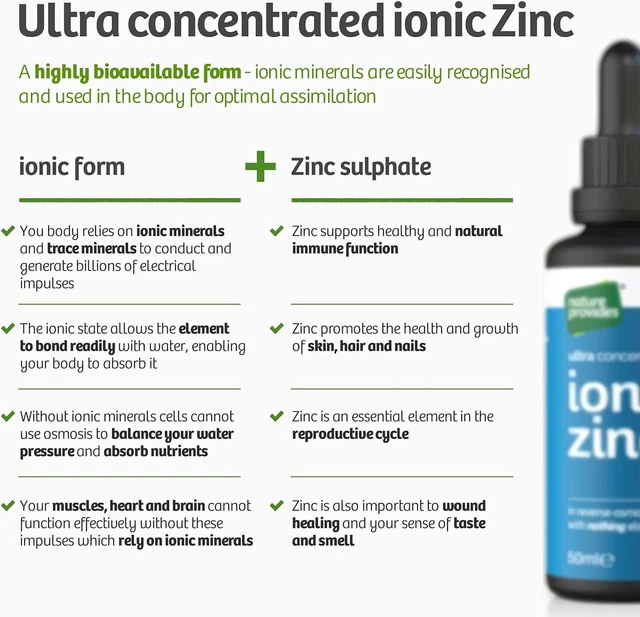 IONIC ZINC SULPHATE Liquid Ultra Pure and Concentrated 50ml (10 Drops