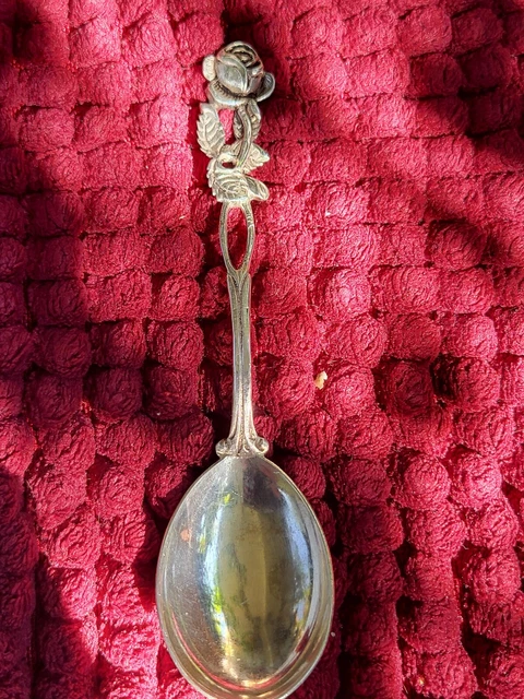 Sahne- Zuckerlöffel, Jugendstil 800er SILBER, HILDESHEIMER ROSE