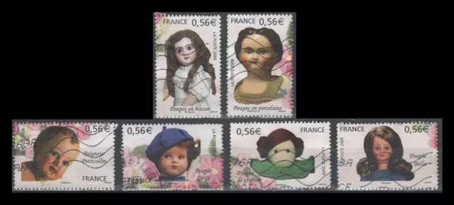 France 3725a-f Dolls (6 USED Stamps, 2009)