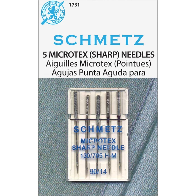 Agujas afiladas para máquina Schmetz Microtex tamaño 14/90 5/paquete -1731