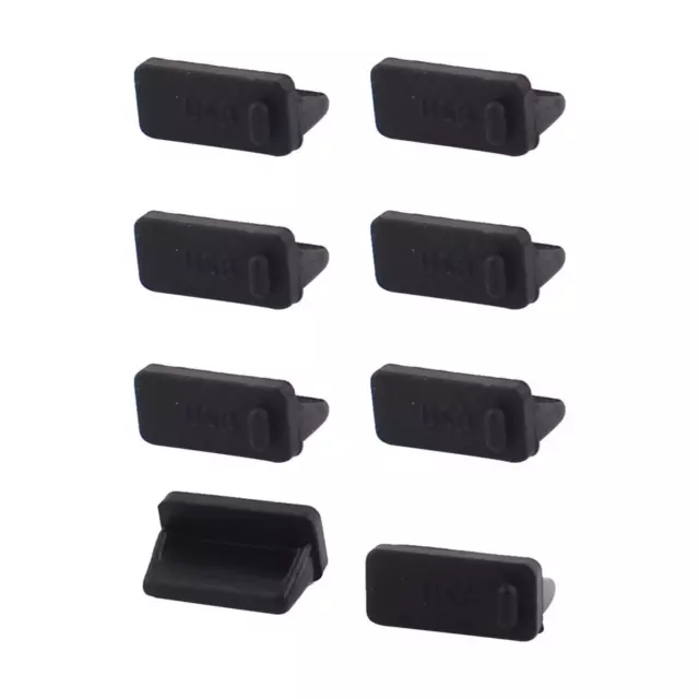8Pcs Black Rubber USB Port Cover Caps Type A Female Port Anti Dust Cover