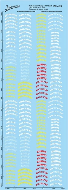 Étiquettes De Pneus Décalcomanies Pirelli Formule 1 échelle 1/18 - 20 étiquettes, Dimensions 160x80 Mm - Neuves
