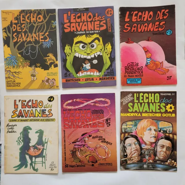 Lot Echo des Savanes n° 1  TBE + 2,3,4,5,6,7,9,10,26,29 - Gotlib, Bretecher...