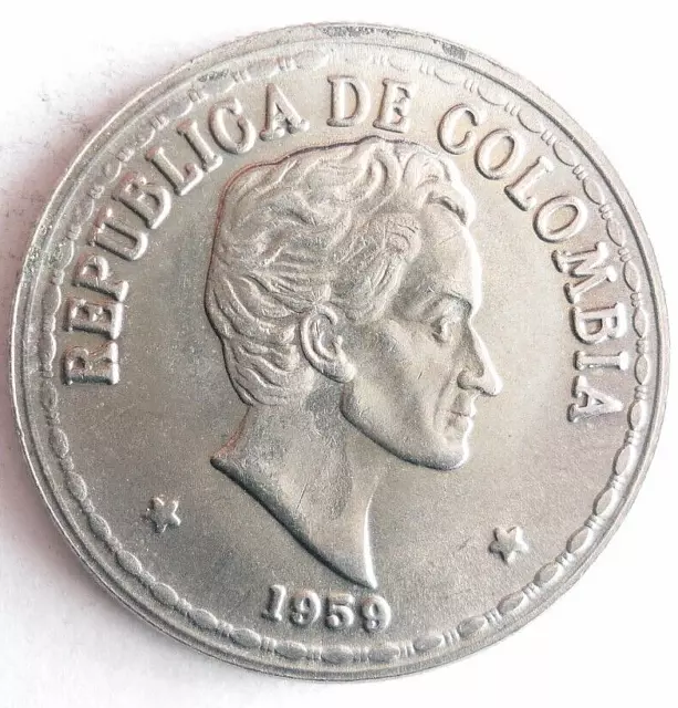 1959 Colombie 20 Centavos - Excellent Pièce de Monnaie Colombie Poubelle #Z