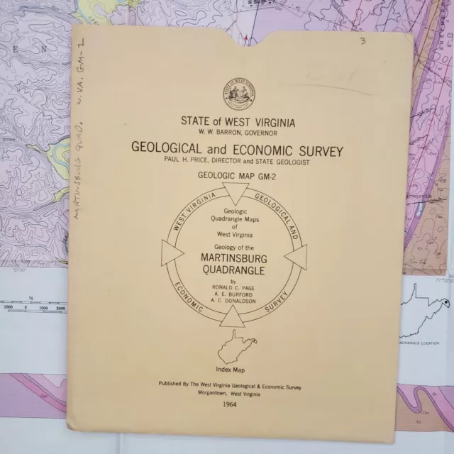 Original Vintage 1964 Geologic Map of Martinsburg Quadrangle West Virginia 2