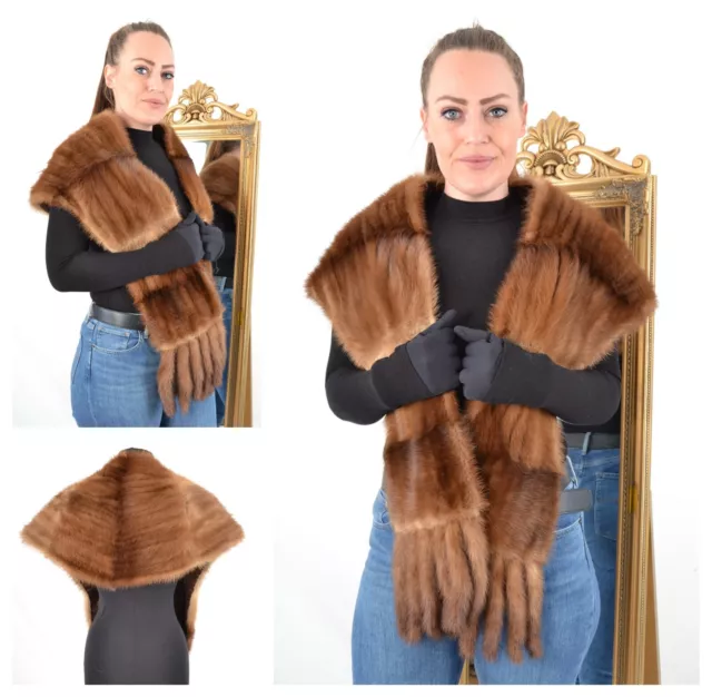 A1601 Nerzstola Echt Pelz Stola Nerz Cape Bolero - Real Mink Fur Stole Cape