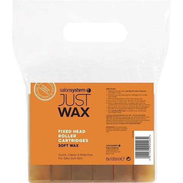 Salon System Just Wax Roller Head Cartridges Soft Wax Large Head (6)