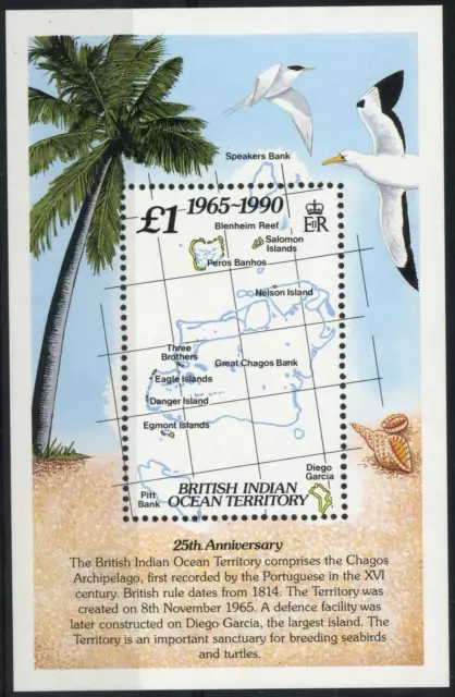 British Indian Ocean Territory 1990 25th Anniversary Territory Status MS, MNH