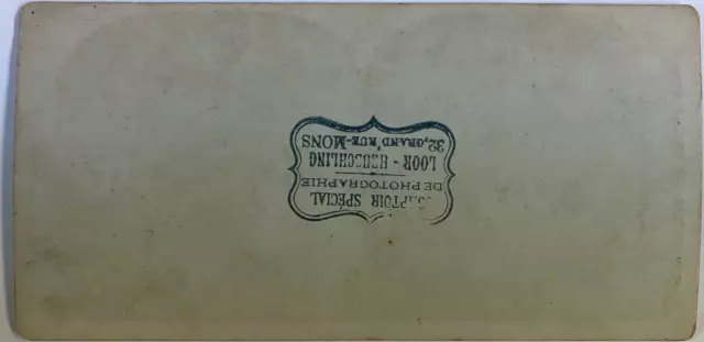 Belgique, Scène de genre, Billet de logement 6, circa 1890, Stéréo Tirage vintag 2