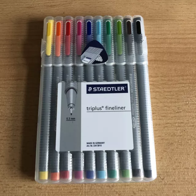 Staedtler Triplus Colour FINELINER Pens 0.3 mm Assorted Colours Pack of 10