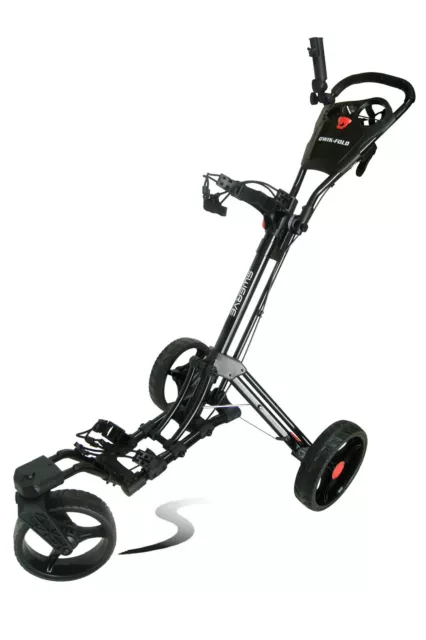 Founders Club Qwik Fold Swerve 360 Swivel 3 Wheel Push Pull Golf Cart Trolley