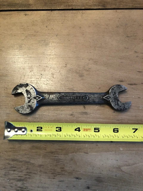 Vintage Kraeuter Wrench 11/16-3/8 19/32-5/16, uss 1922 Antique Made USA-Original