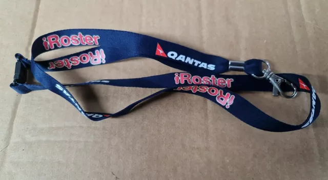 Qantas Airways Lanyard Navy Blue New - Iroster - Rare