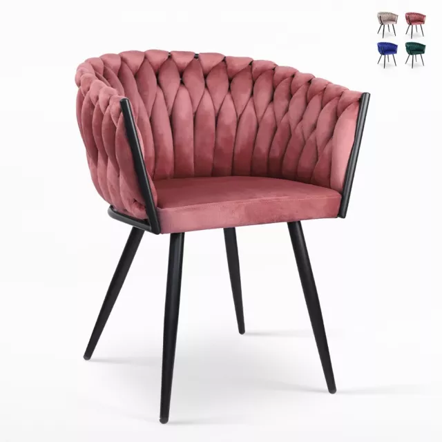 Sillón silla terciopelo diseño con reposabrazos cocina salón Chantilly