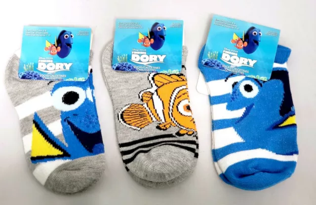 NEW Disney Pixar Finding Dory Unisex Kids' Socks Set (3 Pairs) Sock Size: 4-6