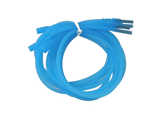 Collar de silicona azul de 18" 4 cables cierre a presión cable colgante de goma