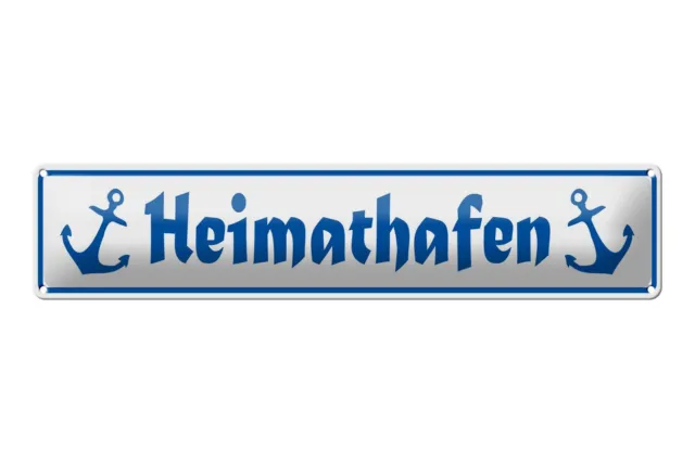 Blechschild Straßenschild 46x10 cm Heimathafen Anker Deko Schild tin sign