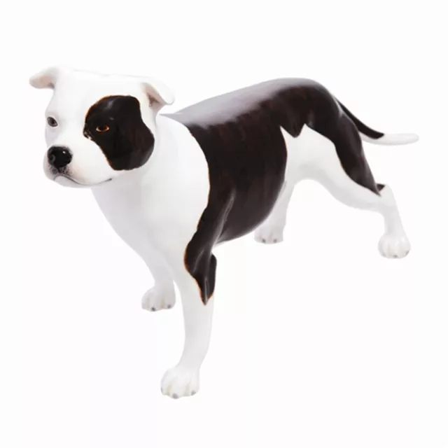 John Beswick Collectors Dog Figurine - Black & White Staffordshire Bull Terrier