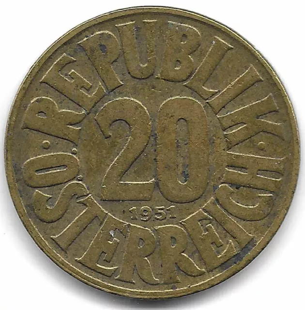 Österreich  20 Groschen, 1951