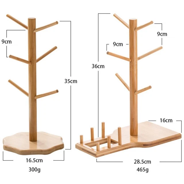 SZKKQKJ Support De Tasse En Bois, Support De Bretzel, Porte-gobelet, 6 Bras, étagère En Bois Pour Tasse à Café Pour Comptoir De Cuisine