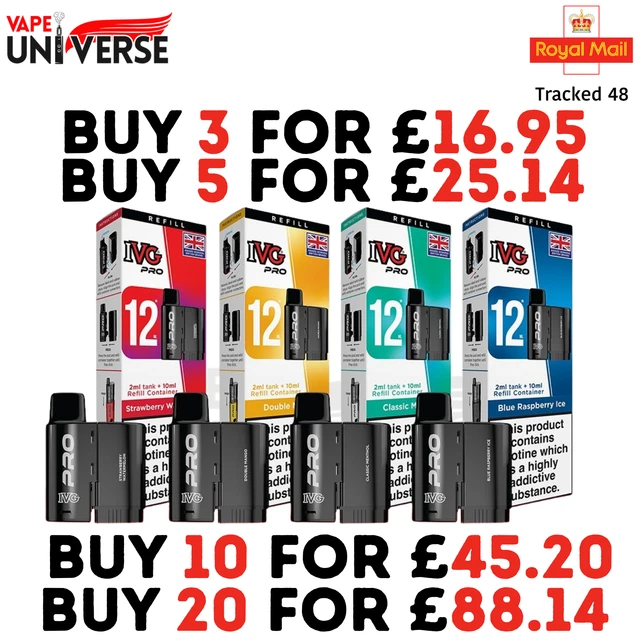 IVG PRO 12 Refill Prefilled Pods | 20mg Nic Salt | 10,000 Puffs | E-Cig | Re-Use 5.60 - PicClick UK IVG PRO 12 Refill Prefilled Pods | 20mg Nic Salt | 10,000 Puffs | E-Cig | Re-Use 5.60 - PicClick UK