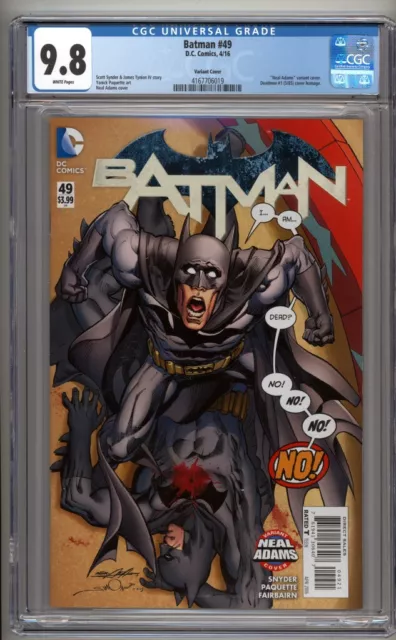 Batman #49 CGC 9.8 (2016) Neal Adams Variant Cover Deadman #1 Homage Highest