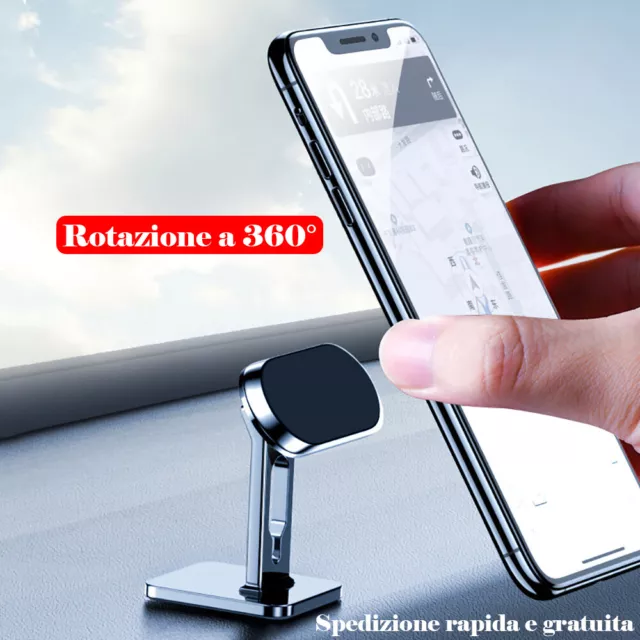 Supporto magnetico auto 360° porta telefono cellulare smartphone universale RT5