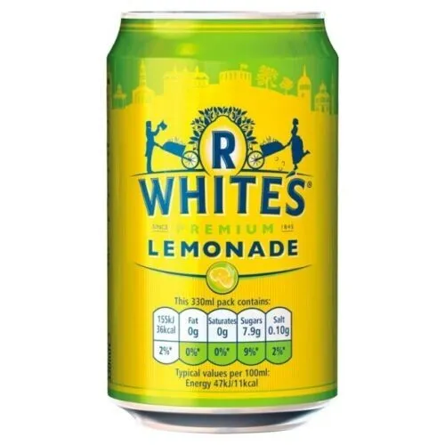 R Whites Lemonade Cans 330ml x 24