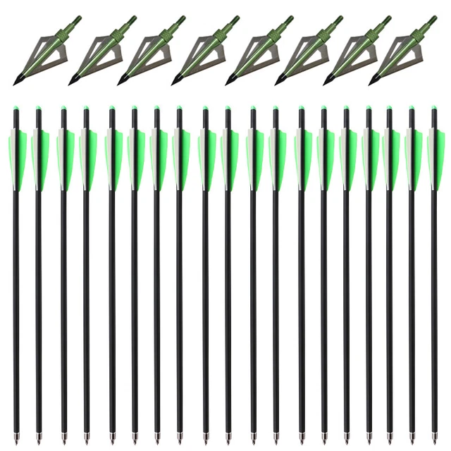 OD 8.8mm Arrows Hunting Archery 20 Inch Carbon Crossbow Bolts Half Moon Nock