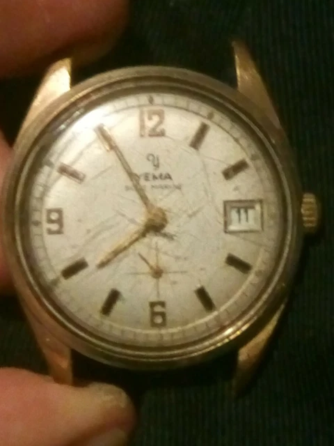 Montre Vintage Yema Mécanique Manuelle - Cadran Bleu, Boîtier Asymétrique, Occasion