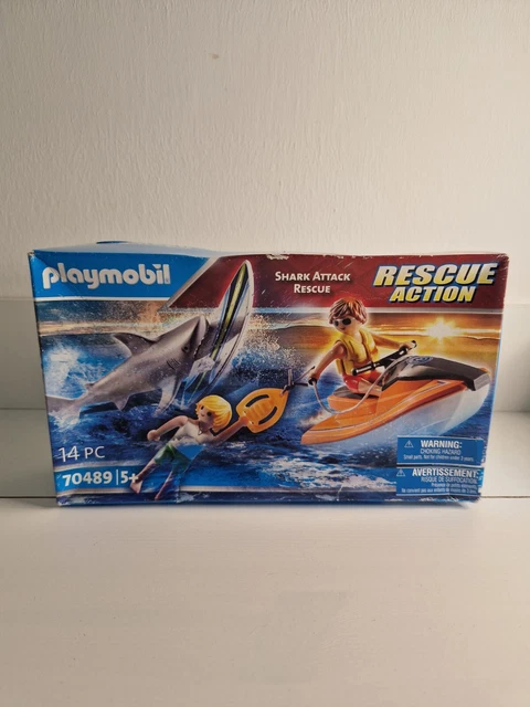 Playmobil 70489 Rettungsaktion Hai Angriff Rettung 14 Stck. 5+ Neu