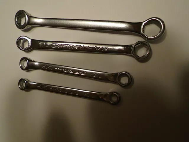 Vintage Sears Craftsman Midget Box End Wrench Set 4pc 9-4379 w/pouch usa