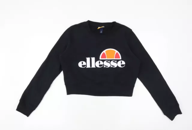 ellesse Womens Black Cotton Pullover Sweatshirt Size 10 Pullover