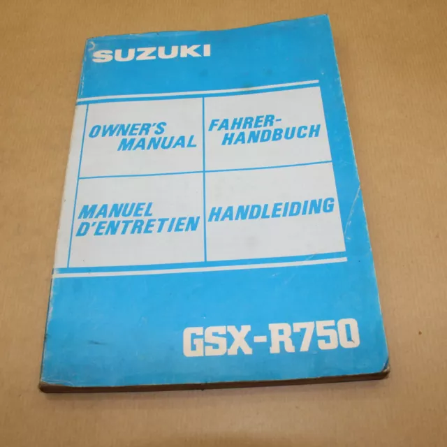 Manuel Technique D'entretien Et D'utilisation Suzuki Gsx-R 750 1985 -