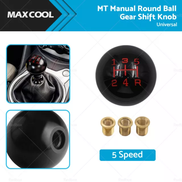 1 Set Universal 5 Speed Car MT Manual Round Ball Gear Shift Knob Shifter Lever