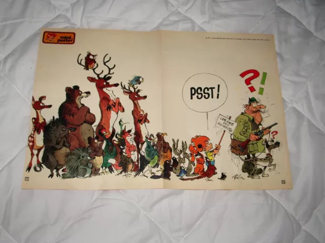 Roba . Mini Poster Boule Et Bill Contre La Chasse . Spirou . 1971 . ( Cc19 )