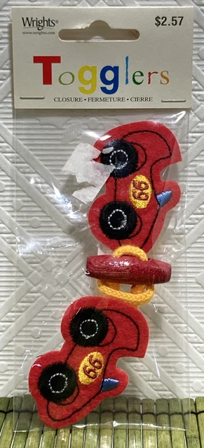 Wrights Togglers rojo cierre de coches de carreras 1,25"" palanca de madera y apliques de coche de 2